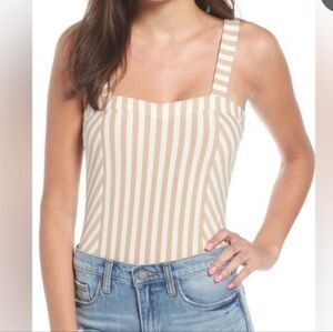 BP Sleeveless Strip Body Suit Size M NWOT